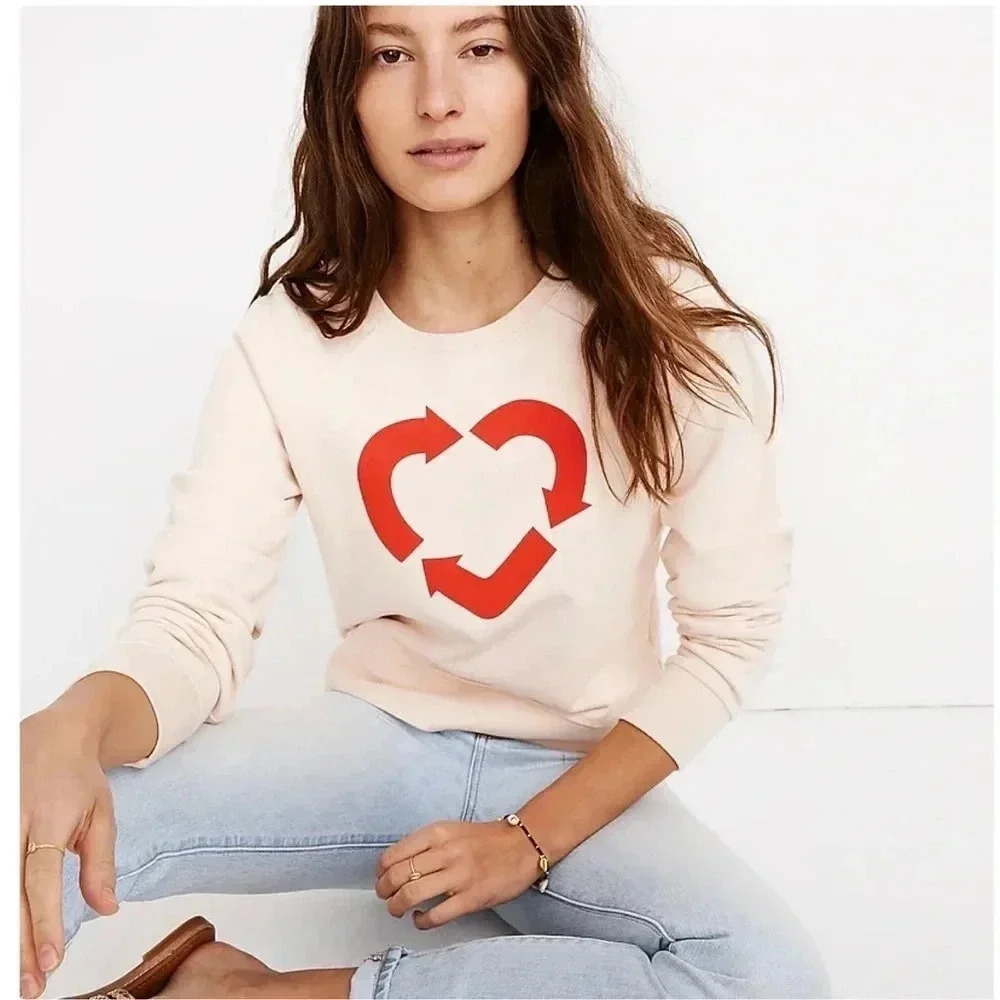 MADEWELL | 100% Cotton Water Heart Recycling Graphic Sweatshirt Size XS